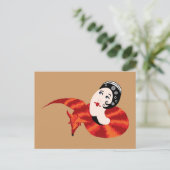 Dame met een vossenvacht briefkaart (Staand voorkant)