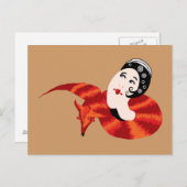 Dame met een vossenvacht briefkaart (Voorkant / Achterkant)