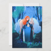 Dame met een zwaard en een witte paard kaart (Voorkant)