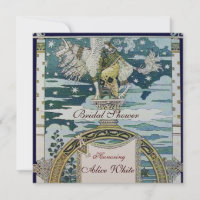 DAME MET EENHOORN BRUIDSSLUIER FEESTJE Blauw Wit