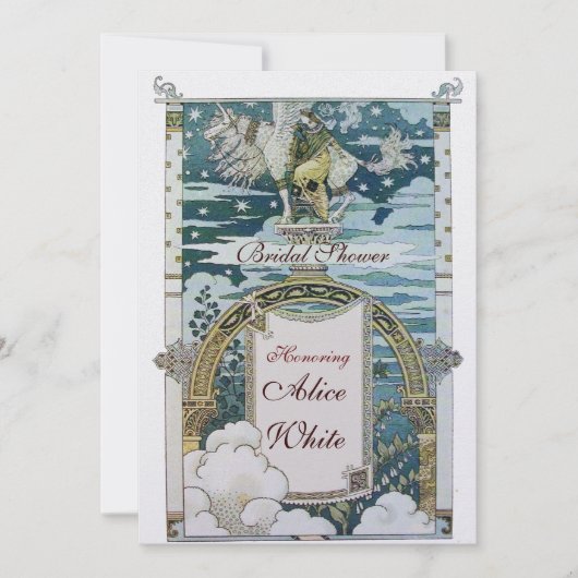 DAME MET EENHOORN BRUIDSSLUIER FEESTJE Ijs Kaart (Voorkant)