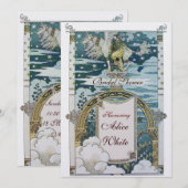 DAME MET EENHOORN BRUIDSSLUIER FEESTJE Ijs Kaart (Voorkant / Achterkant)