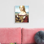 Dame met eenhoorn - Raphael - c1506 Canvas Afdruk (Insitu (Woonkamer))