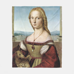 Dame met eenhoorn - Raphael - c1506 Fleece Deken