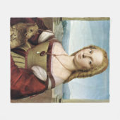 Dame met eenhoorn - Raphael - c1506 Fleece Deken (Voorkant (Horizontaal))