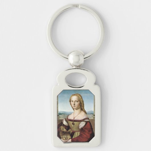 Dame met eenhoorn - Raphael - c1506 Sleutelhanger (Voorkant)