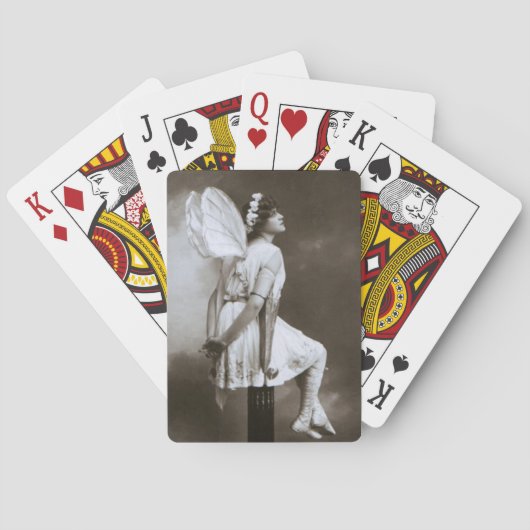 Dame met Faerie Wings fotokaarten Pokerkaarten (Achterkant)