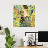 Dame met Fan - Gustav Klimt Poster (Thuiskantoor)