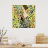 Dame met Fan - Gustav Klimt Poster (Keuken)