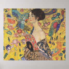 Dame met Fan - Gustav Klimt Poster