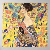 Dame met Fan van Gustav Klimt Poster (Voorkant)