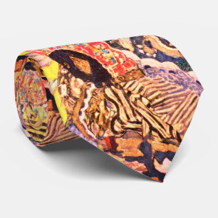Dame met Fan van Gustav Klimt Stropdas
