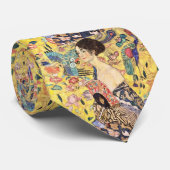 Dame met Fan van Gustav Klimt Stropdas (Opgerold)