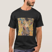 Dame met fan van Gustav Klimt T-shirt (Voorkant)
