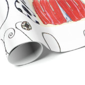 DAME MET FENIX, ART DECO SCHOONHEID MODE KOSTUUM CADEAUPAPIER (Rol Hoek)