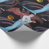 DAME MET FENIX, ART DECO SCHOONHEID MODENKOSTUUM CADEAUPAPIER (Hoek)