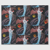 DAME MET FENIX, ART DECO SCHOONHEID MODENKOSTUUM CADEAUPAPIER (Vlak)