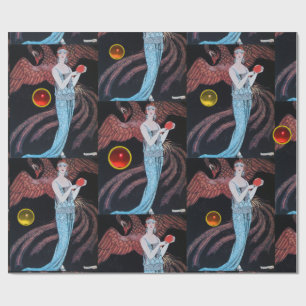 DAME MET FENIX, ART DECO SCHOONHEID MODIEUZE KLEDI CADEAUPAPIER