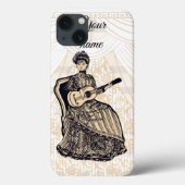 dame met gitaar Case-Mate iPhone case (Achterkant)