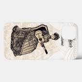 dame met gitaar Case-Mate iPhone case (Achterkant (horizontaal))