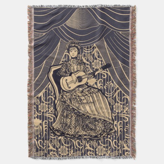 Dame met gitaar deken (Voorkant Verticaal)