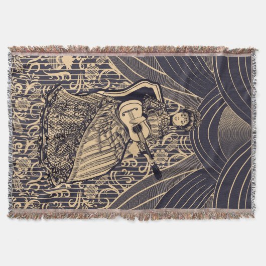 Dame met gitaar deken (Voorkant)