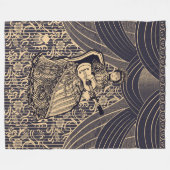 Dame met gitaar fleece deken (Voorkant (Horizontaal))