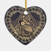 Dame met gitaar keramisch ornament (Voorkant)