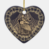 Dame met gitaar keramisch ornament (Achterkant)