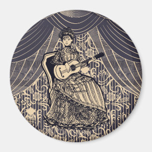 Dame met gitaar magneet