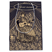 Dame met gitaar medium cadeauzakje (Voorkant)