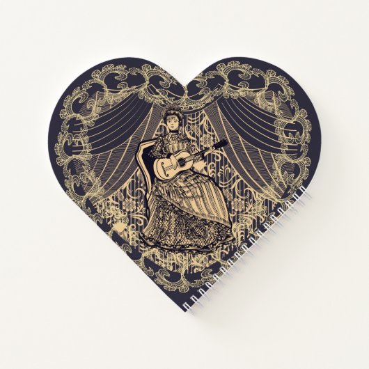 Dame met gitaar notitieboek (Achterkant)