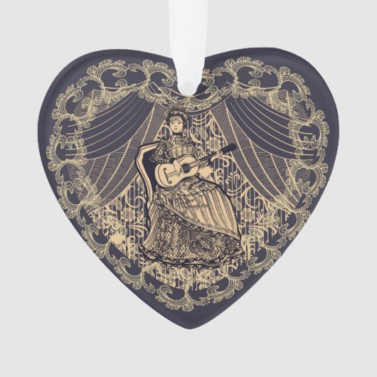 Dame met gitaar ornament (voorkant)