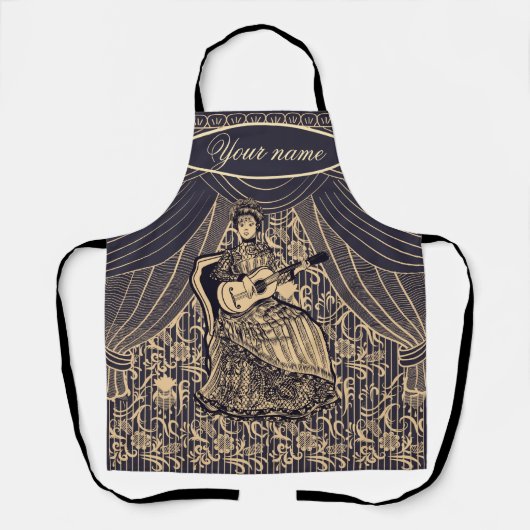 Dame met gitaar schort (Voorkant)