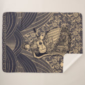 Dame met gitaar sherpa deken (Voorkant (horizontaal))