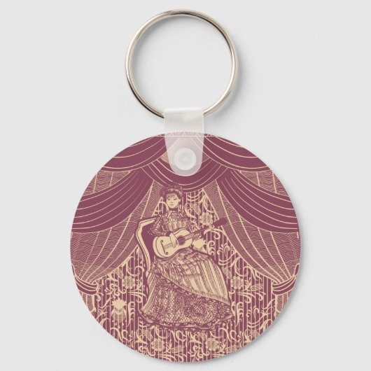 Dame met gitaar sleutelhanger (Achterkant)