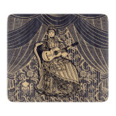 Dame met gitaar snijplank (Voorkant)