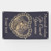 Dame met gitaar spandoek (Horizontaal)