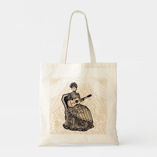 Dame met gitaar tote bag (Achterkant)