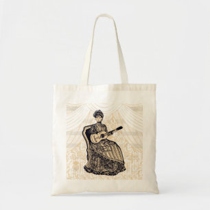 Dame met gitaar tote bag