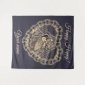 Dame met gitaar wandkleed (Voorkant (horizontaal))