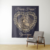 Dame met gitaar wandkleed (In situ)