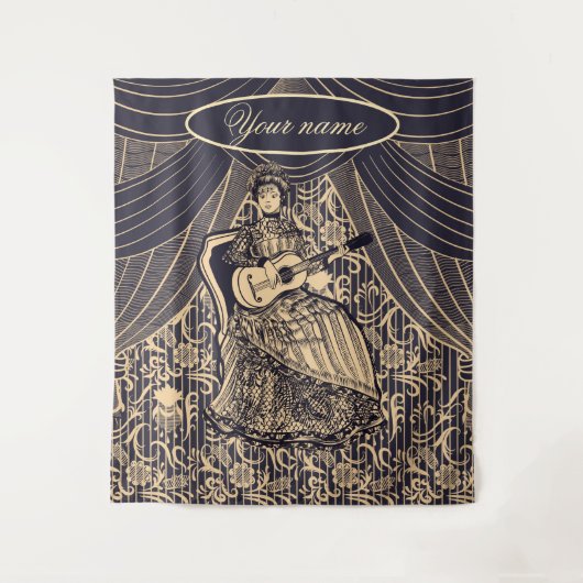Dame met gitaar wandkleed (Voorkant)