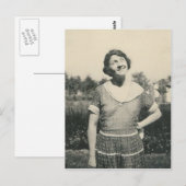 dame met grappig briefkaart (Voorkant / Achterkant)