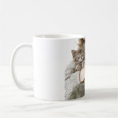 Dame met grijze kat koffiemok (Links)