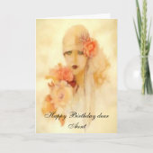 "DAME MET GROENE OGEN" TANTE VERJAARDAG KAART (Voorkant)