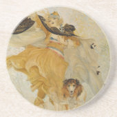 dame met haar Dog Onderzetters (Voorkant)