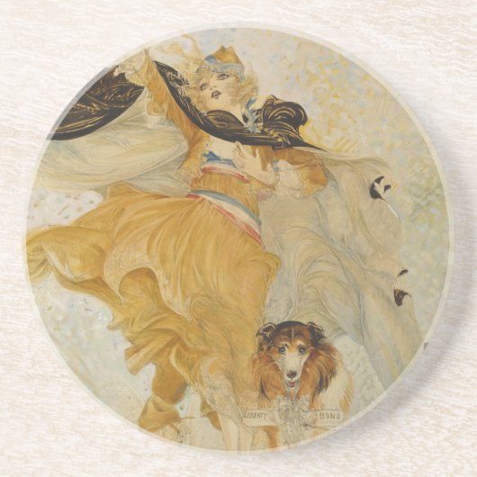  dame met haar Dog Onderzetters (Voorkant)