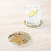  dame met haar Dog Onderzetters (Zijkant)