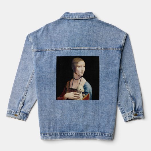 Dame met hermelijn denim jacket (Achterkant)